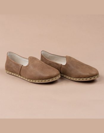 Yemeni Handcrafted Brown Leather Slip-On Shoes