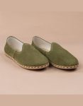 Handmade Olive Green Suede Loafers