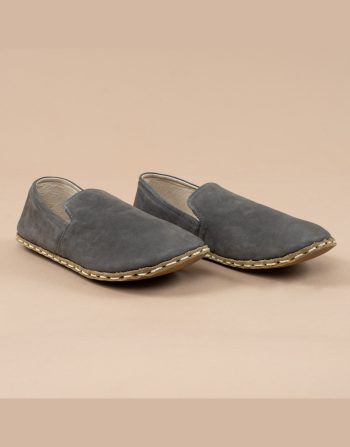 Handmade Gray Suede Loafers