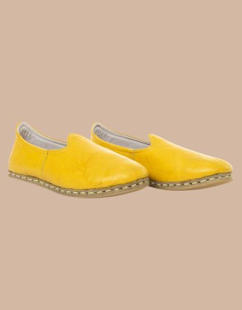 Handmade Yellow Leather Loafers