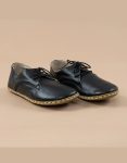 Handmade Black Leather Lace-Up Shoes